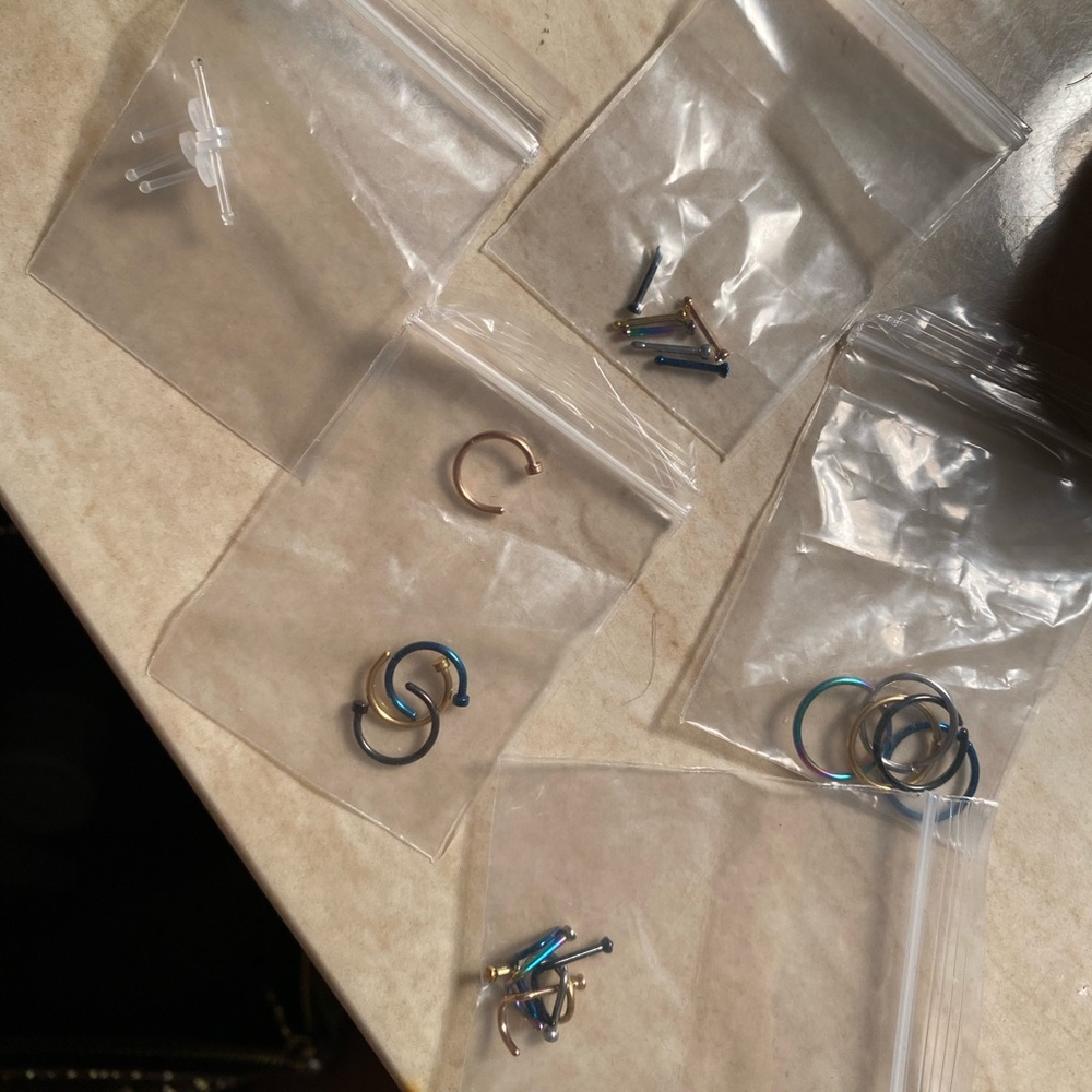 Various colored/style/size nose rings